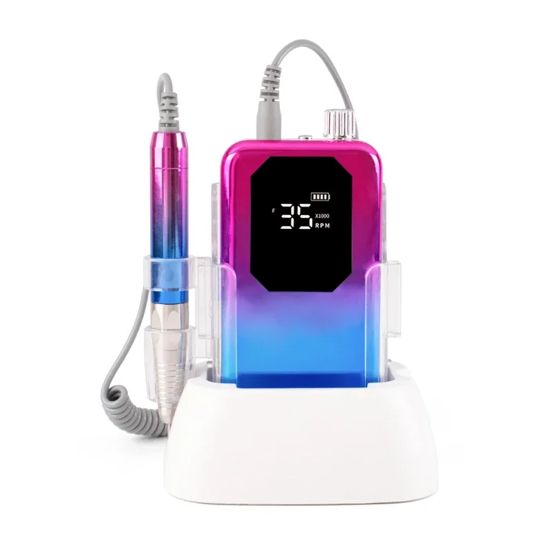 Professional Portable Rechargeable Nail Polisher High Speed Electric Manicure Pedicure Nail Drill Machine