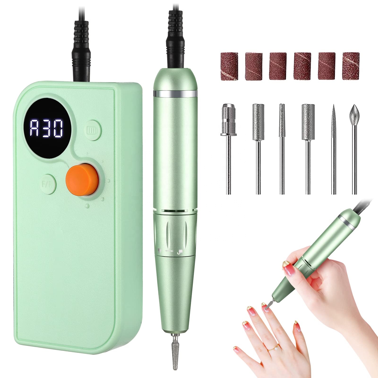 Professional Electric Display Portable 85W 40000rpm Rechargeable Manicure Pedicure Tool Nail Drill Machine For Acrylic Nail