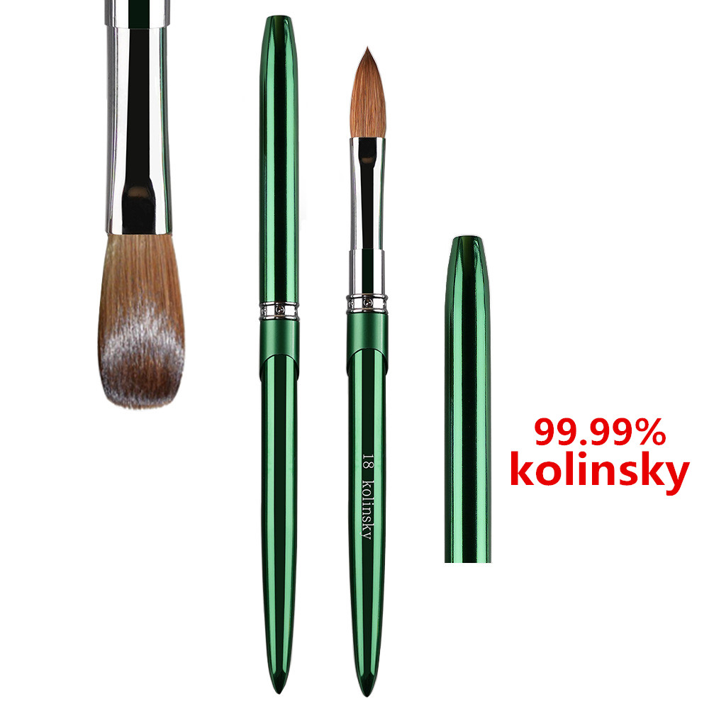 Professional Customization 3D Pure Handmade Painting Drawing Tools Gel Nail Builder Manicure Kolinsky Acrylic Nail Art Brush