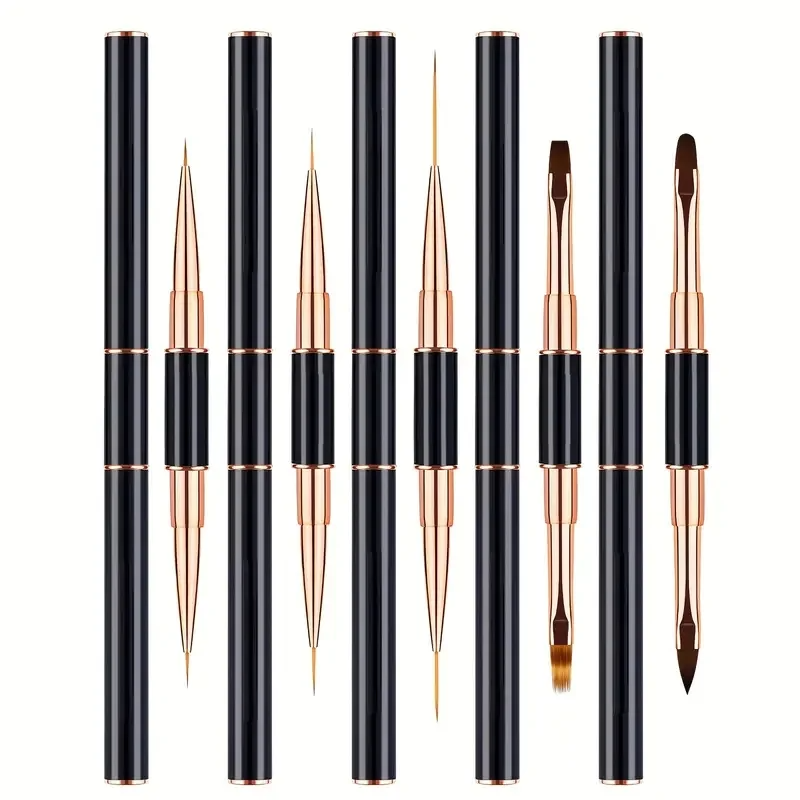 New Trend Professional Dual End UV GEL Extension Builder French Drawing Nail Art Pen Brushes For Long Lines Thin Liner Brush